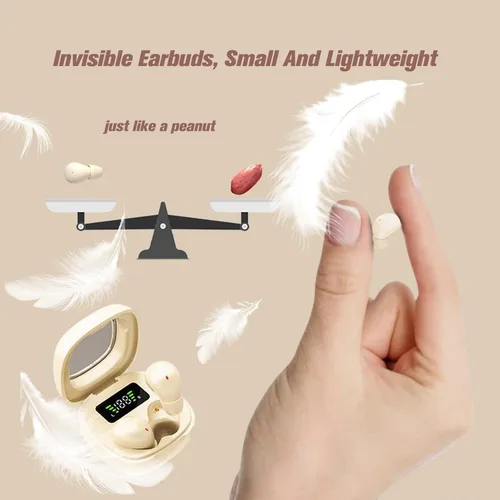 Vista 3 de Xmenha Auriculares invisibles Bluetooth más pequeños discretos, pequeños oídos pequeños, inalámbricos, con Bluetooth, pequeños, invisibles, ocultos