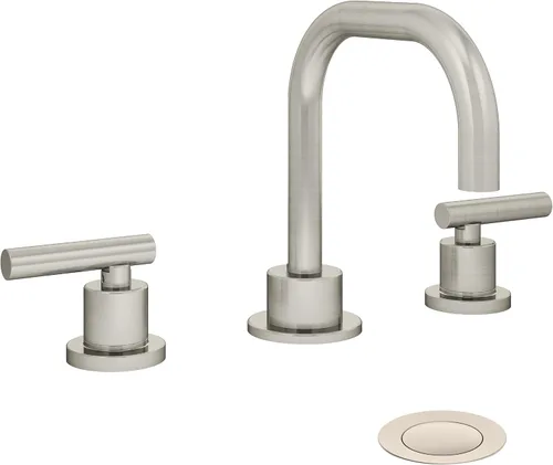Vista 4 de Symmons Dia - Grifo de baño de dos manijas con montaje de drenaje Push Pop en bronce cepillado (1.0 GPM), grande