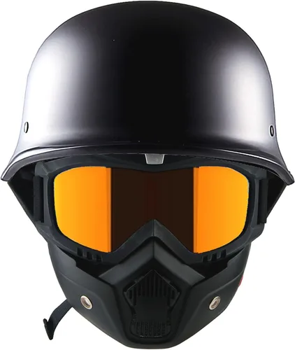 Vista 8 de [Usado] 1Storm Casco de motocicleta de media cara estilo alemán aprobado por DOT: HKY602