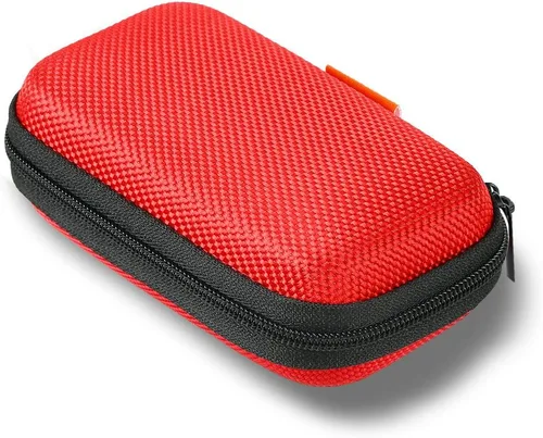 Vista 9 de Funda Rectangular Pequeña Rígida de EVA - Funda Portátil de Protección para Auriculares con Cremallera para Auriculares, Audífonos, Unidad Flash