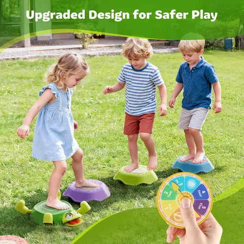 Vista 7 de Piedras Escalonadas para Niños y Pequeños de 3-5 años, 6 Piezas de Juguetes Sensoriales Antideslizantes y Curso de Obstáculos para Juego