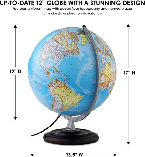 Vista 3 de Waypoint Geographic Globo iluminado Mariner