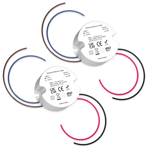 Vista 8 de Controlador de fuente de alimentación LED de 12 V, transformador de voltaje constante impermeable IP67, convertidor de 120 VCA a 12 V CC para tiras