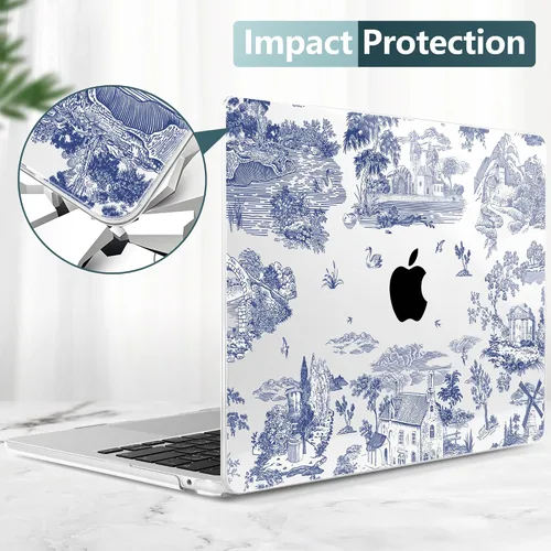 Vista 6 de Funda para MacBook Air de 15 pulgadas M5 M4 M3 M2 Chip 2026 2025 2024 2023 (modelo A3448 A3241 A3114 A2941), carcasa rígida con cubierta de teclado