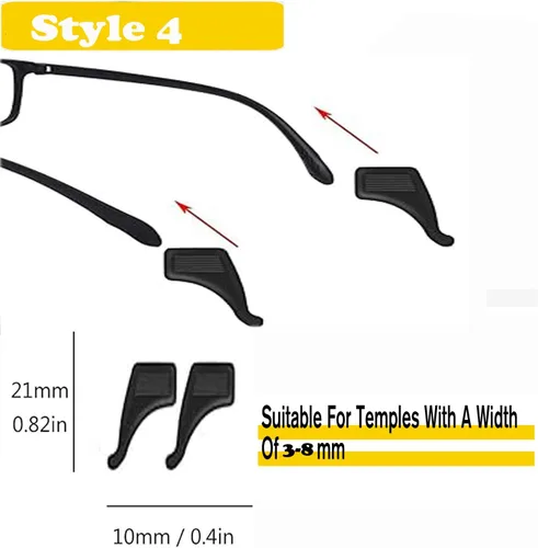 Vista 5 de Agarre para Orejas de Gafas con Cámara de Aire - 20 Pares de Sujetadores Antideslizantes para Gafas, Gancho de Silicona para Orejas, Sujetador