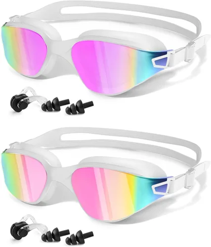 Vista 9 de MOXTOYU Swimming Goggles 2 Pack, Professional Anti Fog No Leaking UV Protection Swim Goggles for Women Men Adult Youth