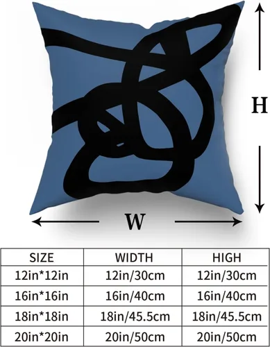 Vista 4 de Kawani Juego de 2 fundas de almohada azules de 18 x 18 pulgadas, diseño abstracto de graffiti moderno, fundas de almohada decorativas, fundas