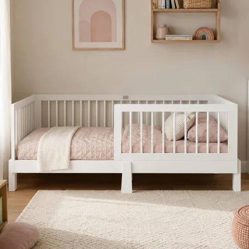 Vista 10 de SOFTSEA Cama Montessori de tamaño individual con barandillas para niños Natural