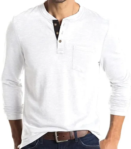 Vista 19 de Men's Casual Shirt, Button Down Long Sleeve Solid Dress Shirt Beach Vacation Shirts