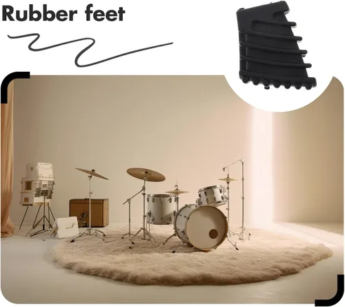 Vista 5 de 3pcs Anti-slip Rubber Feet for Drum Leg Protection and Stability