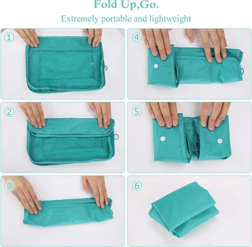 Vista 5 de DIMJ Juego de 9 cubos de equipaje para maleta, organizadores de equipaje para viaje, juego de 9 bolsas organizadoras ligeras para maletas con bolsa