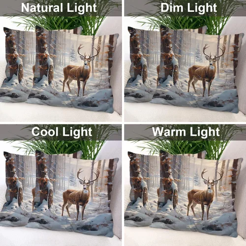 Vista 162 de Batmerry Autumn Pumpkin Templeton Throw Pillow Covers, Green Leaves Paths Forests Decorative Pillow Covers Digital Printing Blended for Couch Sofa