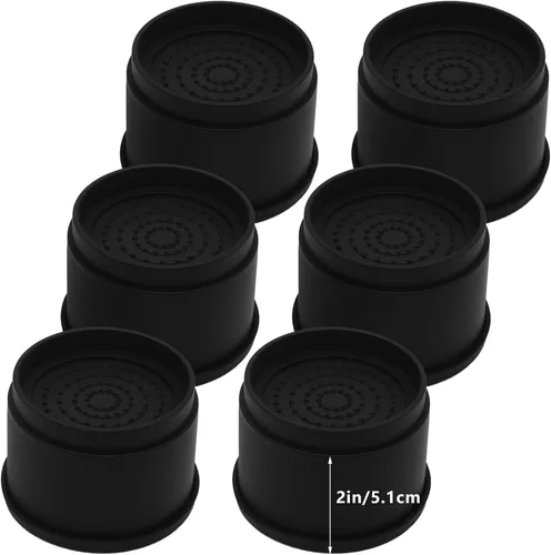 Vista 10 de 4 juegos de elevadores de muebles - elevadores de cama negros de 1", 2" o 3" pulgadas, elevadores redondos apilables resistentes para mesa, sofá