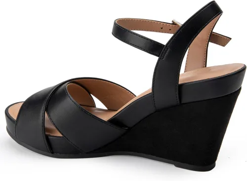 Vista 7 de Aerosoles Sandalia de cuña pastel para mujer, Combo Negro