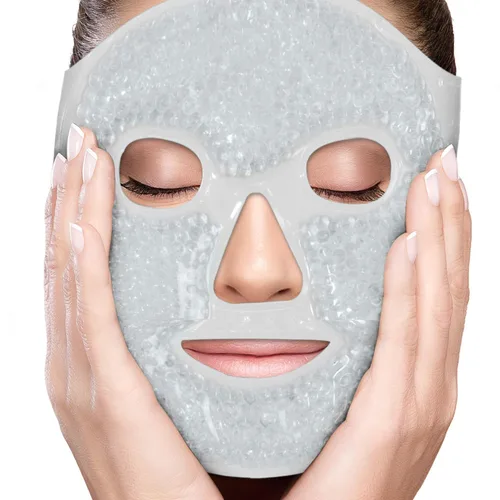 Vista 11 de Máscara facial de hielo + rodillo de jade, herramienta de masaje facial y cuello de belleza, rodillo facial de piedra y juego de máscara facial