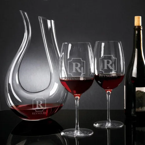 Vista 6 de Decantador de vino personalizado Dolcetto - Aireador de vino, vertido