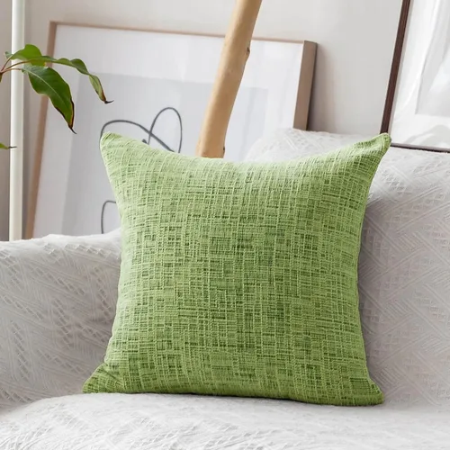 Vista 14 de Home Brilliant - Funda decorativa para cojín, diseño afelpado de terciopelo de felpilla a rayas, 1 pieza Verde Fresco