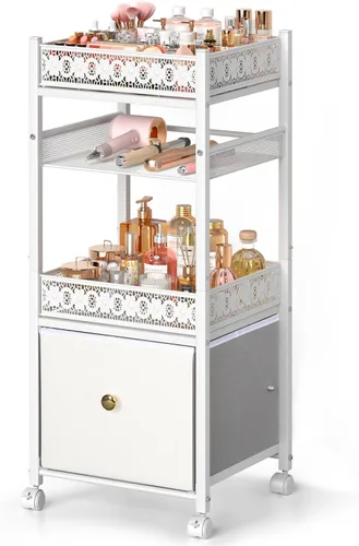 Vista 8 de Organizador de maquillaje, organizadores de cuidado de la piel de piso, organizadores de maquillaje y almacenamiento con cajones, organizador