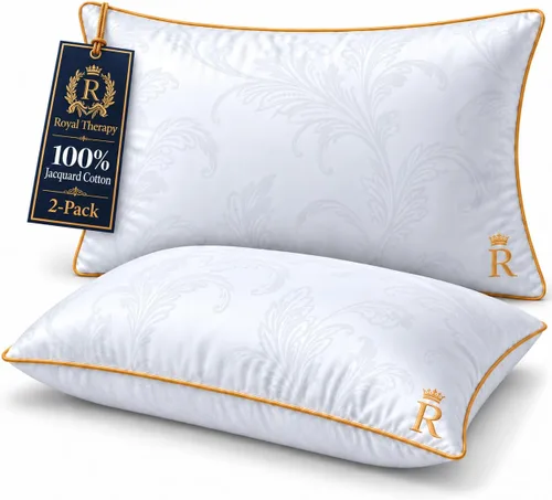 Vista 9 de Royal Therapy Almohadas de hotel profesional tamaño king (paquete de 1) - Un conjunto de almohadas de cama de microfibra de gel súper suave Azul