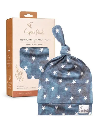 Vista 125 de Gorro de bebé con nudo superior elástico suave "Fern" por Copper Pearl