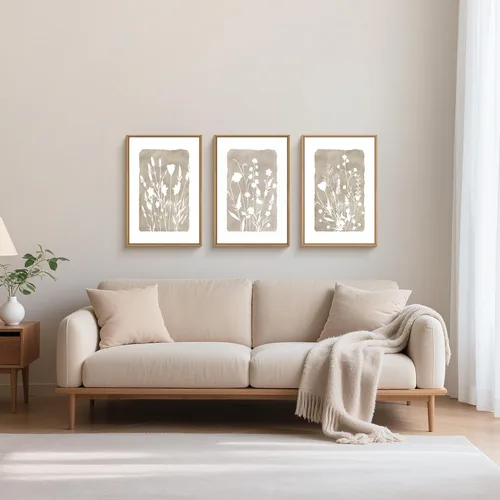 Vista 82 de FWIEXA Juego de Arte de Lienzo Bohemio Enmarcado para Pared, Cuadros Botánicos Verde Salvia Decoración de Pared, Impresiones de Arte de Plantas