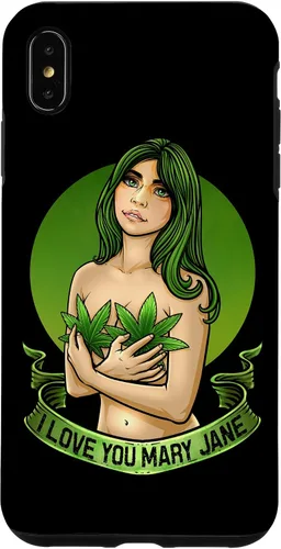 Vista 7 de iPhone 15 I Love You Mary Jane Divertida funda de CBD THC de cannabis Weed