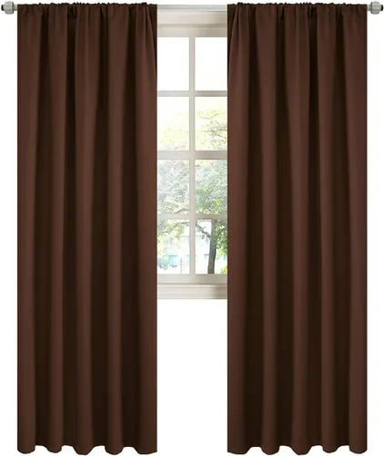 Vista 18 de LA PALMA Cortinas opacas con bolsillo para cortinero para sala de estar, bloqueo de luz, aislamiento térmico, reducción de ruido, cortinas de Aqua