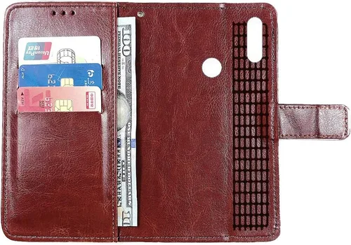 Vista 2 de Stand Premium Retro Business Flip Funda de cuero protector parachoques para BLU G8 6.3 "Funda de protección del teléfono piel Folio libro ranura