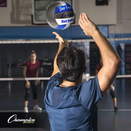 Vista 5 de Champion Sports Pelota de voleibol oficial de cuero sintético Azul/ Gris