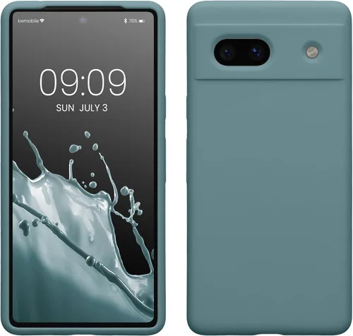 Vista 62 de kwmobile Funda Compatible con Google Pixel 6 Pro - Funda de Teléfono de Silicona TPU con Acabado Suave - Azul Caribe