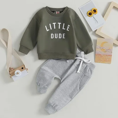 Vista 2 de Conjunto de sudadera de manga larga para bebé, ropa de otoño e invierno