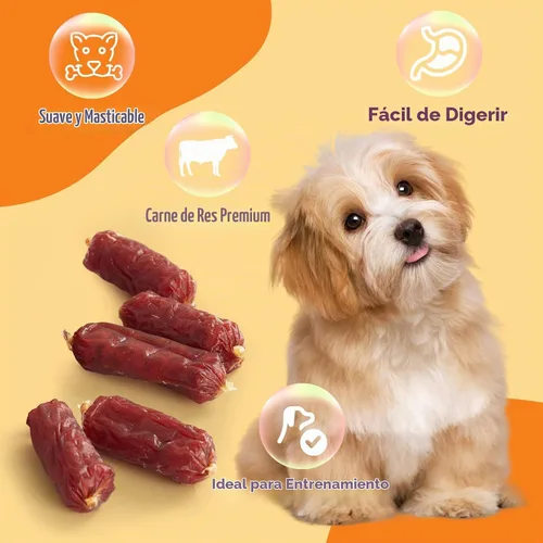 Vista 3 de Jungle Calling - Golosinas suaves de salchicha de res para perros pequeños y medianos, 10.6 onzas