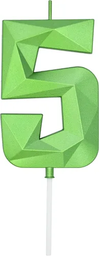 Vista 200 de DERVENTA Vela Grande de Cumpleaños Número 3D Verde Luminoso de 3.7 Pulgadas Celebración de Fiesta Aniversario Decoración Adorno para Pastel 1 Pieza