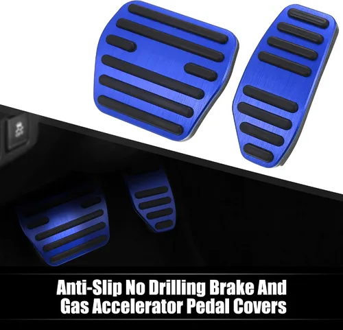 Vista 2 de X AUTOHAUX 1 Unidades Antideslizante Sin Perforación Aleación de Aluminio Freno y Gas Pedal Cubiertas de Pedal de Pie Almohadillas para Nissan Kicks