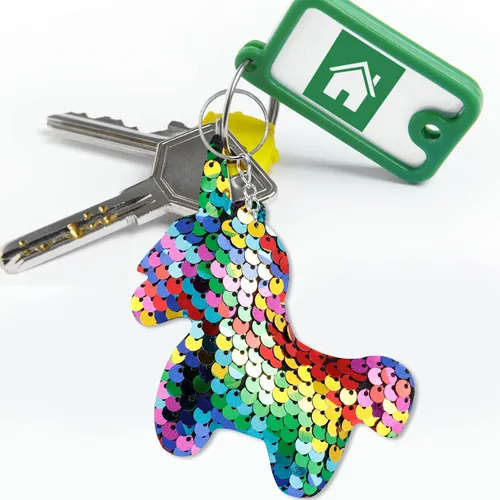 Vista 3 de Outee Llavero de lentejuelas de 30 piezas para cola de sirena, trébol, gato, animales, regalo de Navidad, regalos de fiesta para niños y adultos