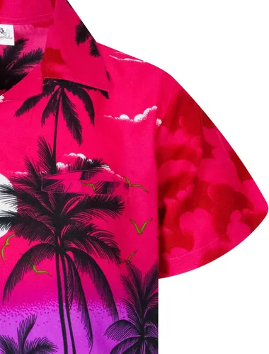 Vista 4 de KING KAMEHA Camisa hawaiana para hombre Funky Casual con botones, muy fuerte, manga corta, unisex, playa