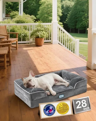 Vista 9 de OhGeni Cama ortopédica refrescante para perro, sofá refrescante para mascotas grandes con espuma viscoelástica, lavable a máquina, funda extraíble