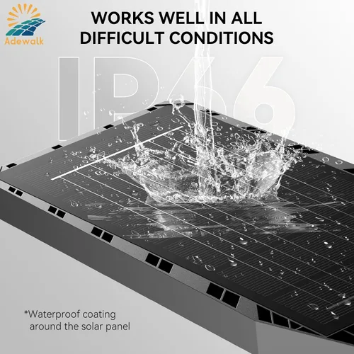 Vista 10 de Adewalk Luces solares de 5000 W para exteriores, luces solares LED de 7000 K para exteriores con sensor de movimiento y control remoto, IP66