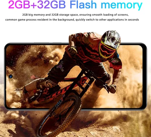Vista 5 de Smartphone desbloqueado con pantalla HD de 6.56 pulgadas, 2 GB de RAM 32 GB ROM (ampliable hasta 128 GB), teléfono Android Dual SIM, cámara de 2