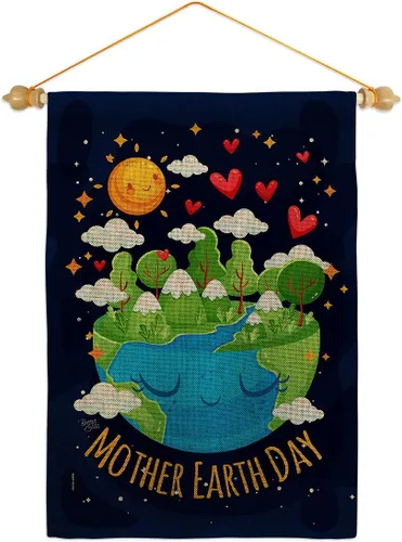 Vista 16 de Breeze Decor - Bandera inspiradora de la madre tierra para jardín, colección de expresión, planeta, paz, medio ambiente, concienciación, pequeño