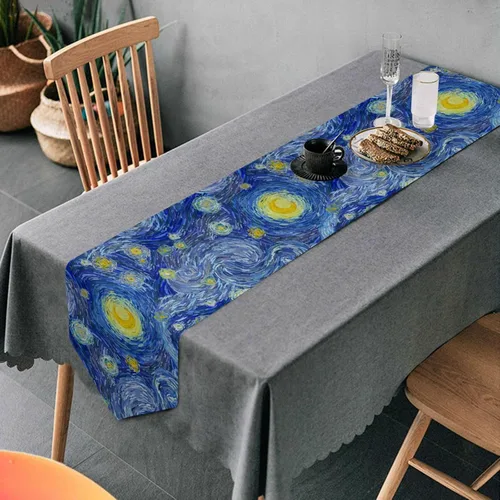 Vista 17 de Camino de mesa de baloncesto deportivo para cocina, comedor, fiesta, vacaciones, boda, decoración del hogar, interior y exterior, 13 x 70 pulgadas