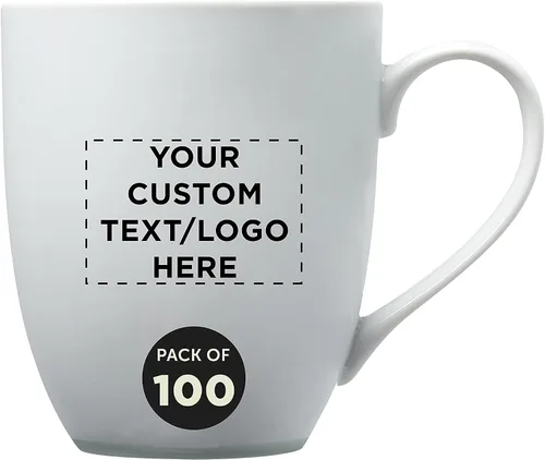 Vista 9 de DISCOUNT PROMOS Juego de 10 tazas de porcelana vitrificada Bistro, 11 oz. - Gres, café, té, blanco