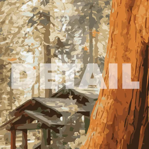 Vista 4 de Sequoia National Park - Póster de viaje de estilo vintage, 8 x 10, 12 x 18, 18 x 24, 24 x 36, 4 x 6, impresión artística estilo WPA, California USA
