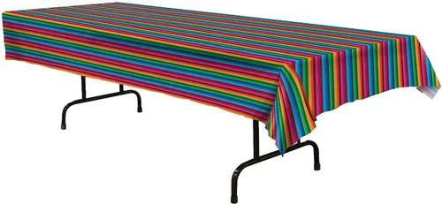 Vista 22 de Beistle Mantel de casa embrujada, 54 x 108 pulgadas, 2 piezas, mantel de plástico, mantel rectangular, mantel de Halloween, mantel de vacaciones