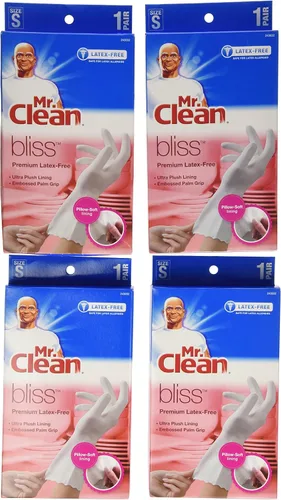 Vista 2 de Mr. Clean Bliss Premium - Guantes sin látex, talla S, 4 pares