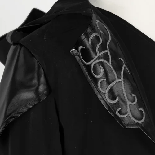 Vista 7 de XIOLKI Chaqueta steampunk gótica con capucha para hombre, chaqueta medieval, disfraz de Halloween