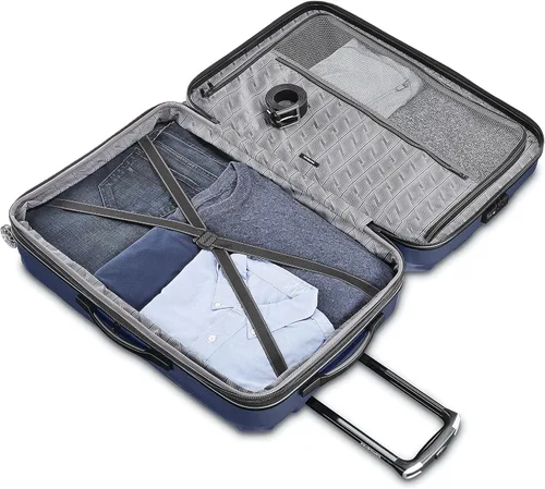 Vista 5 de Samsonite Centric 2 - Equipaje expandible con ruedas giratorias, Azul marino, Centric 2 - Equipaje expandible rígido con ruedas giratorias