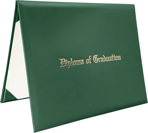 Vista 14 de Funda para diploma 8.5”x11” impresa “Diploma de Graduación” en cuero sintético acolchada y rica en color de TngHui, negra