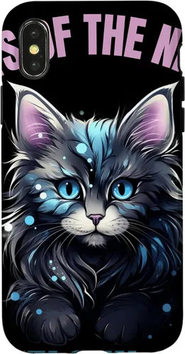Vista 4 de iPhone 14 Pastel Goth Maine Coon Cat Cats of the Night Pastels en estuche