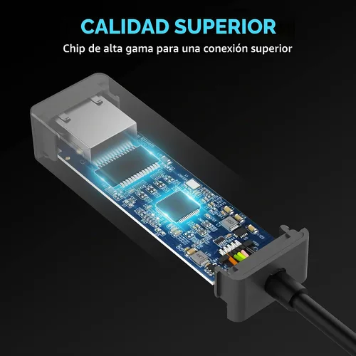 Vista 7 de SABRENT Adaptador USB-C a Ethernet de 5 Gb, 5 GbE/2.5 GbE Multi-Gig